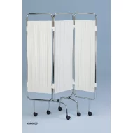 Paravan medical din otel cromat, 3 sectiuni